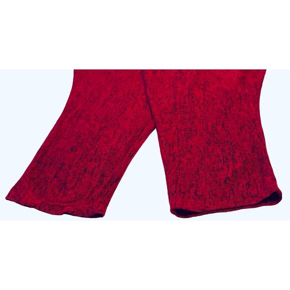 DON’T STOP BELIEVING LONG DOLMAN SLEEVE TOP, WOMENS, 1X-VARIEGATED RED, RND NECK - Picture 8 of 11